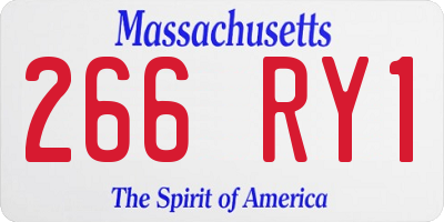 MA license plate 266RY1