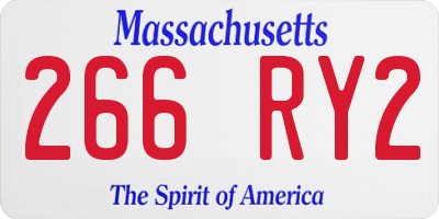 MA license plate 266RY2