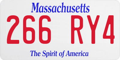 MA license plate 266RY4