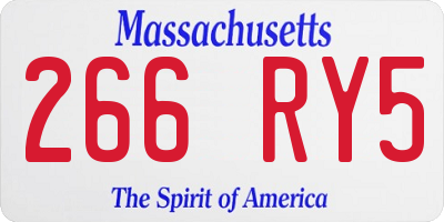 MA license plate 266RY5