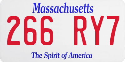 MA license plate 266RY7