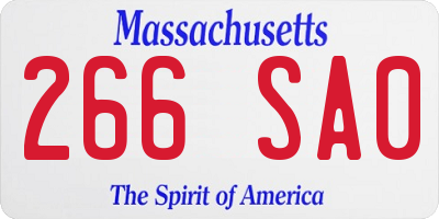 MA license plate 266SA0