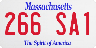 MA license plate 266SA1