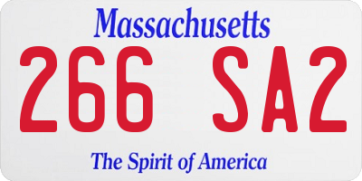 MA license plate 266SA2