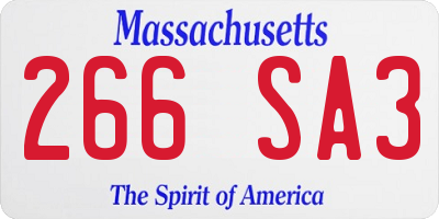 MA license plate 266SA3