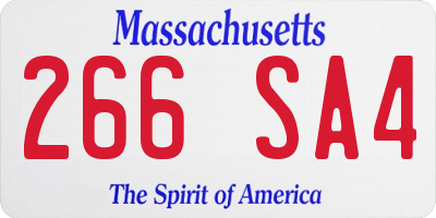 MA license plate 266SA4
