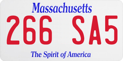 MA license plate 266SA5