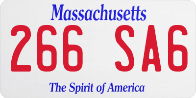 MA license plate 266SA6