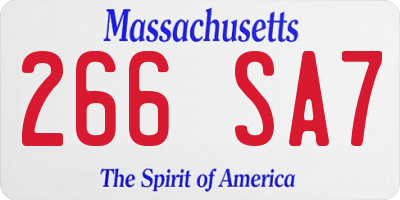 MA license plate 266SA7
