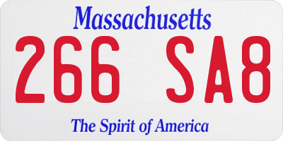 MA license plate 266SA8