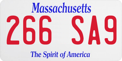 MA license plate 266SA9
