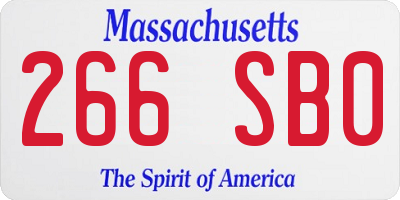 MA license plate 266SB0