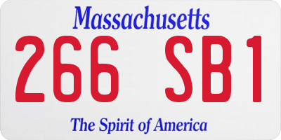 MA license plate 266SB1