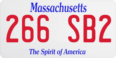 MA license plate 266SB2