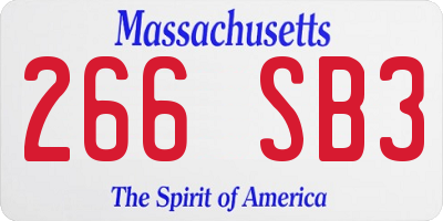 MA license plate 266SB3