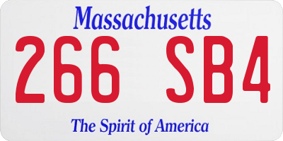 MA license plate 266SB4