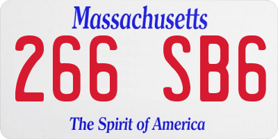 MA license plate 266SB6