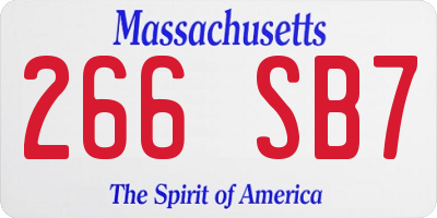 MA license plate 266SB7