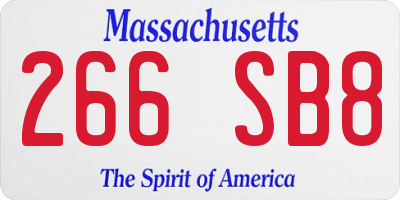 MA license plate 266SB8