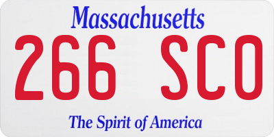 MA license plate 266SC0