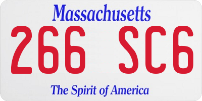 MA license plate 266SC6