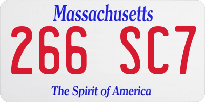 MA license plate 266SC7