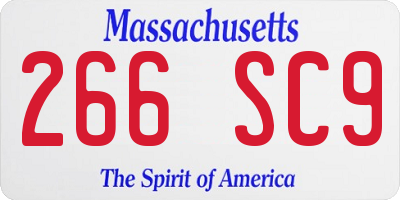 MA license plate 266SC9