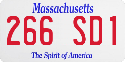 MA license plate 266SD1