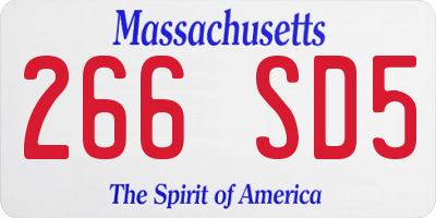 MA license plate 266SD5