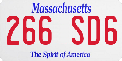 MA license plate 266SD6