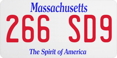 MA license plate 266SD9