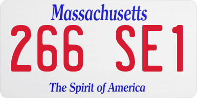 MA license plate 266SE1