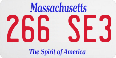 MA license plate 266SE3