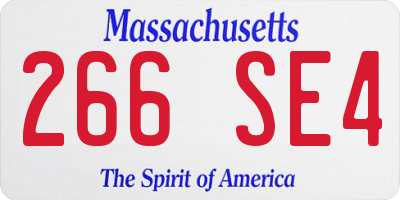 MA license plate 266SE4