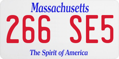 MA license plate 266SE5