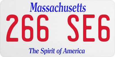 MA license plate 266SE6