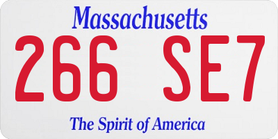 MA license plate 266SE7