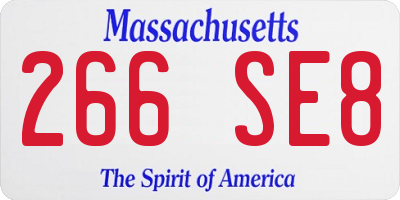 MA license plate 266SE8