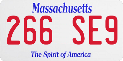 MA license plate 266SE9