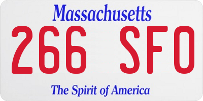 MA license plate 266SF0