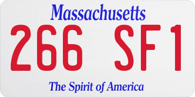 MA license plate 266SF1