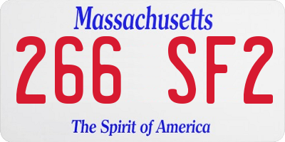 MA license plate 266SF2