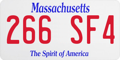 MA license plate 266SF4