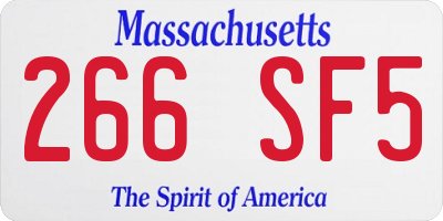 MA license plate 266SF5