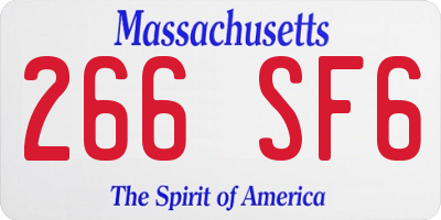 MA license plate 266SF6