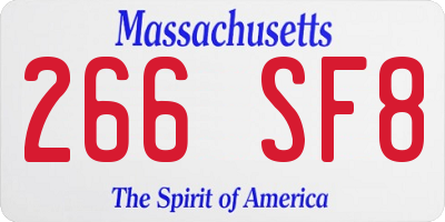 MA license plate 266SF8