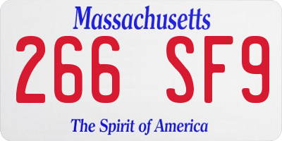 MA license plate 266SF9