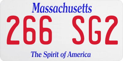 MA license plate 266SG2