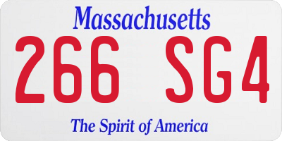 MA license plate 266SG4