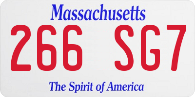 MA license plate 266SG7
